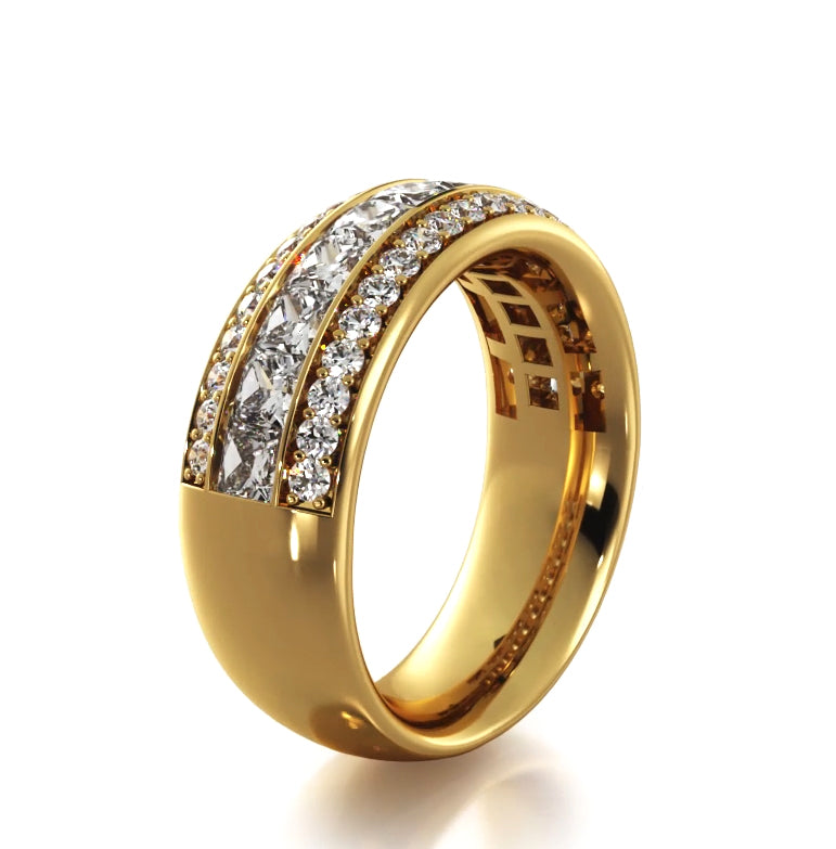 1.56 ct. Princess And Round Diamond Wedding Band-VIRABYANI