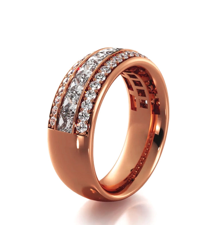 1.56 ct. Princess And Round Diamond Wedding Band-VIRABYANI