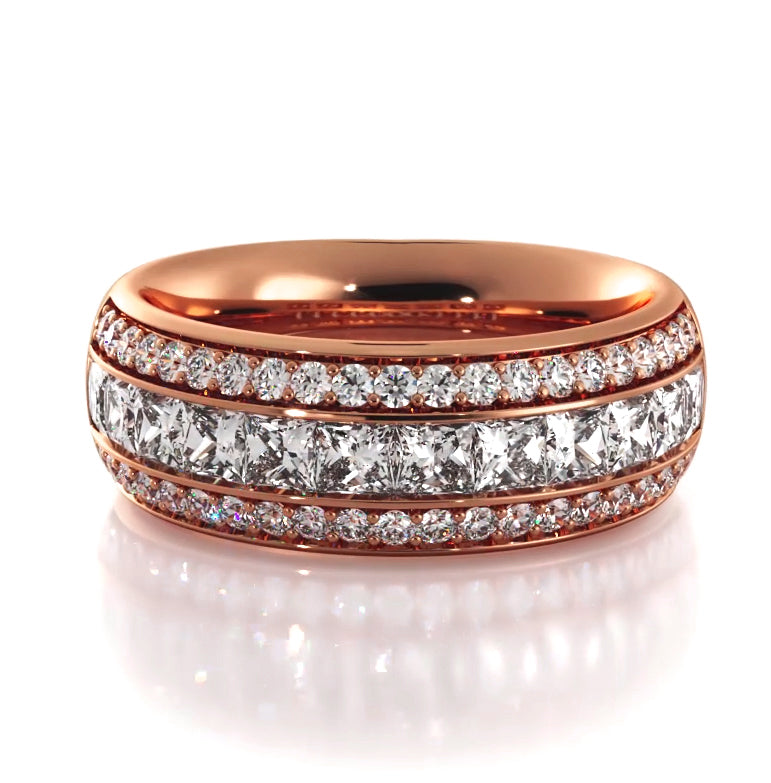 1.56 ct. Princess And Round Diamond Wedding Band – VIRABYANI