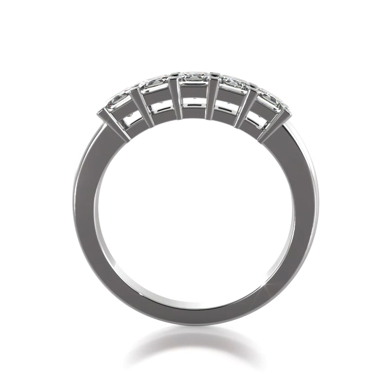 1.00 ct. Princess Diamond Five Stone Wedding Band-VIRABYANI