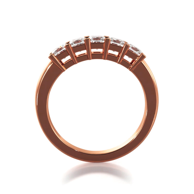 1.00 ct. Princess Diamond Five Stone Wedding Band-VIRABYANI