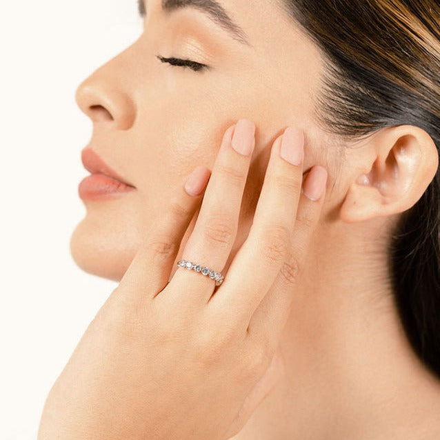 1.07 ct. Round Diamond Wedding Band-VIRABYANI