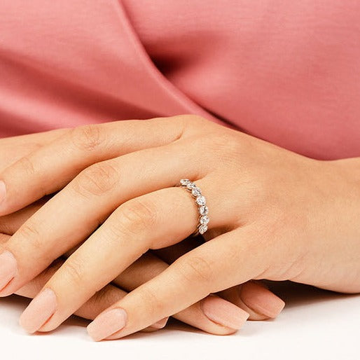 1.07 ct. Round Diamond Wedding Band-VIRABYANI