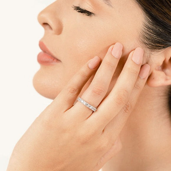 1.53 ct. Princess Diamond Wedding Band-VIRABYANI