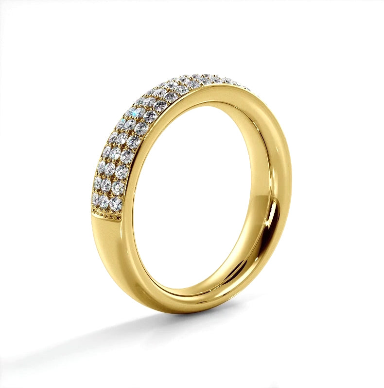 0.55 ct. Round Diamond Three Row Wedding Band-VIRABYANI