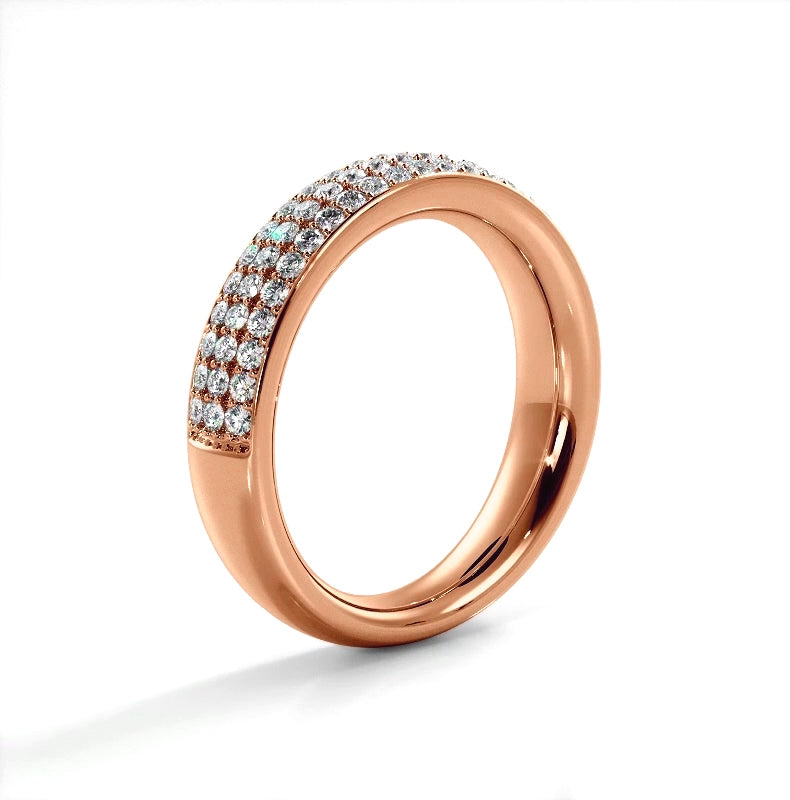 0.55 ct. Round Diamond Three Row Wedding Band-VIRABYANI