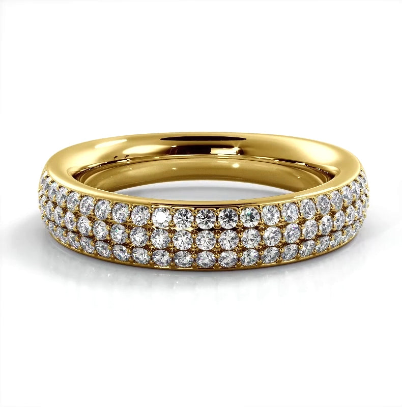 0.55 ct. Round Diamond Three Row Wedding Band-VIRABYANI