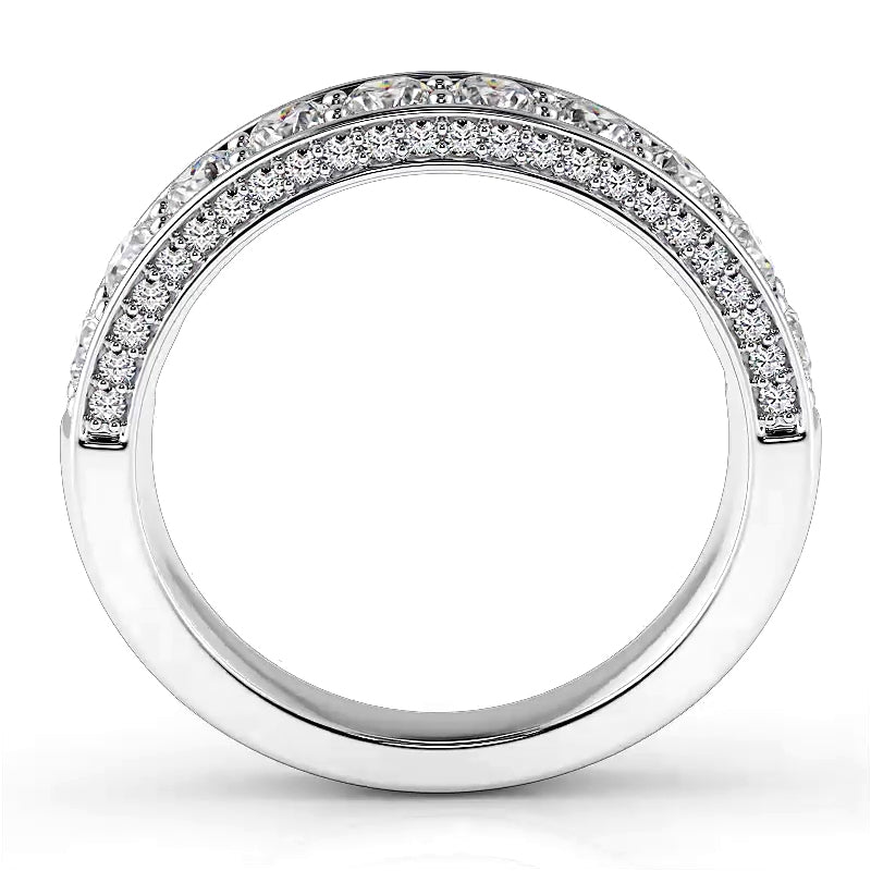 1.04 ct. Round Diamond Three Sided Wedding Band-VIRABYANI
