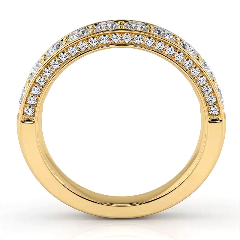 1.04 ct. Round Diamond Three Sided Wedding Band-VIRABYANI