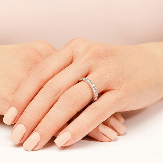 Nine Stone Round Diamond Wedding Ring