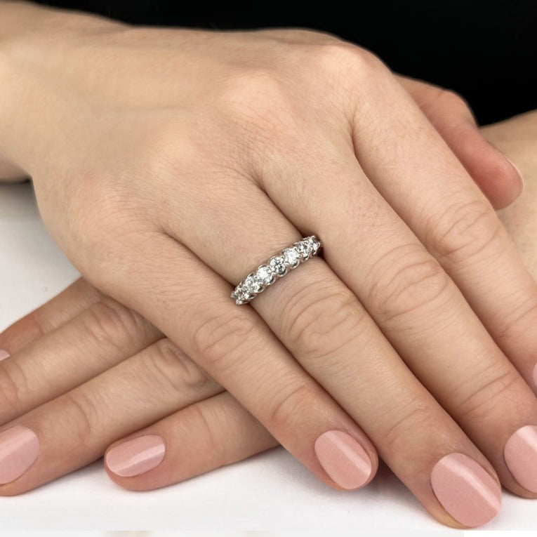 1.08 ct. Round Diamond Wedding Band-VIRABYANI