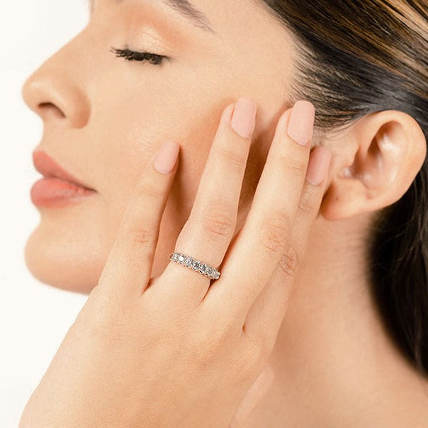 1.08 ct. Round Diamond Wedding Band-VIRABYANI