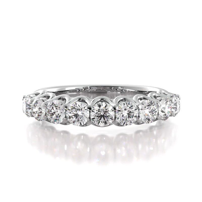 1.08 ct. Round Diamond Wedding Band-VIRABYANI