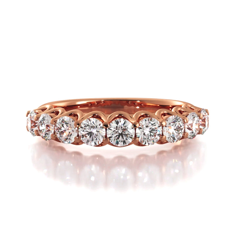 1.08 ct. Round Diamond Wedding Band-VIRABYANI