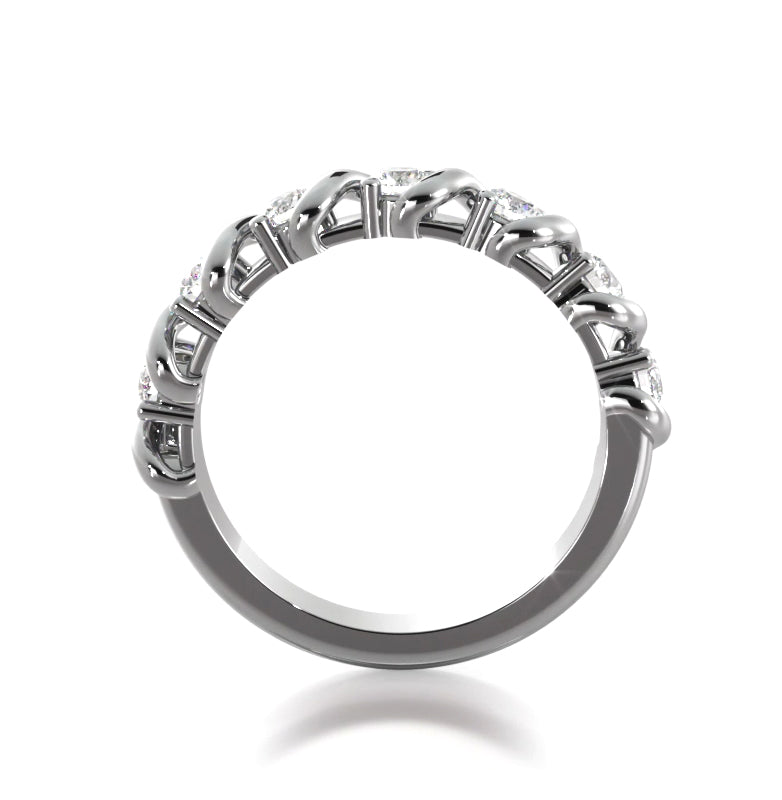 0.53 ct Round Diamond Wedding Band-VIRABYANI