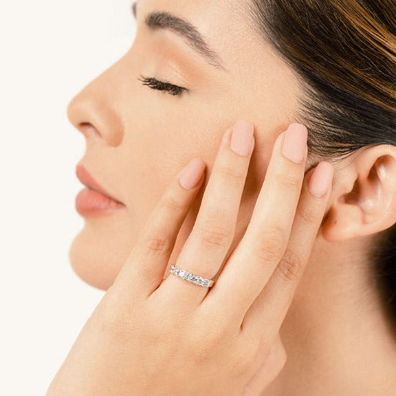 0.98 ct. Princess Diamond Wedding Band-VIRABYANI