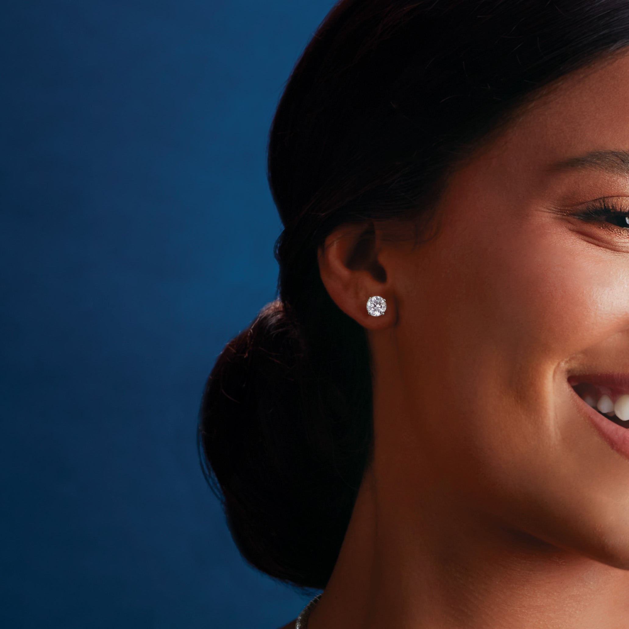 Classic Four Prong Diamond Stud Earrings-VIRABYANI