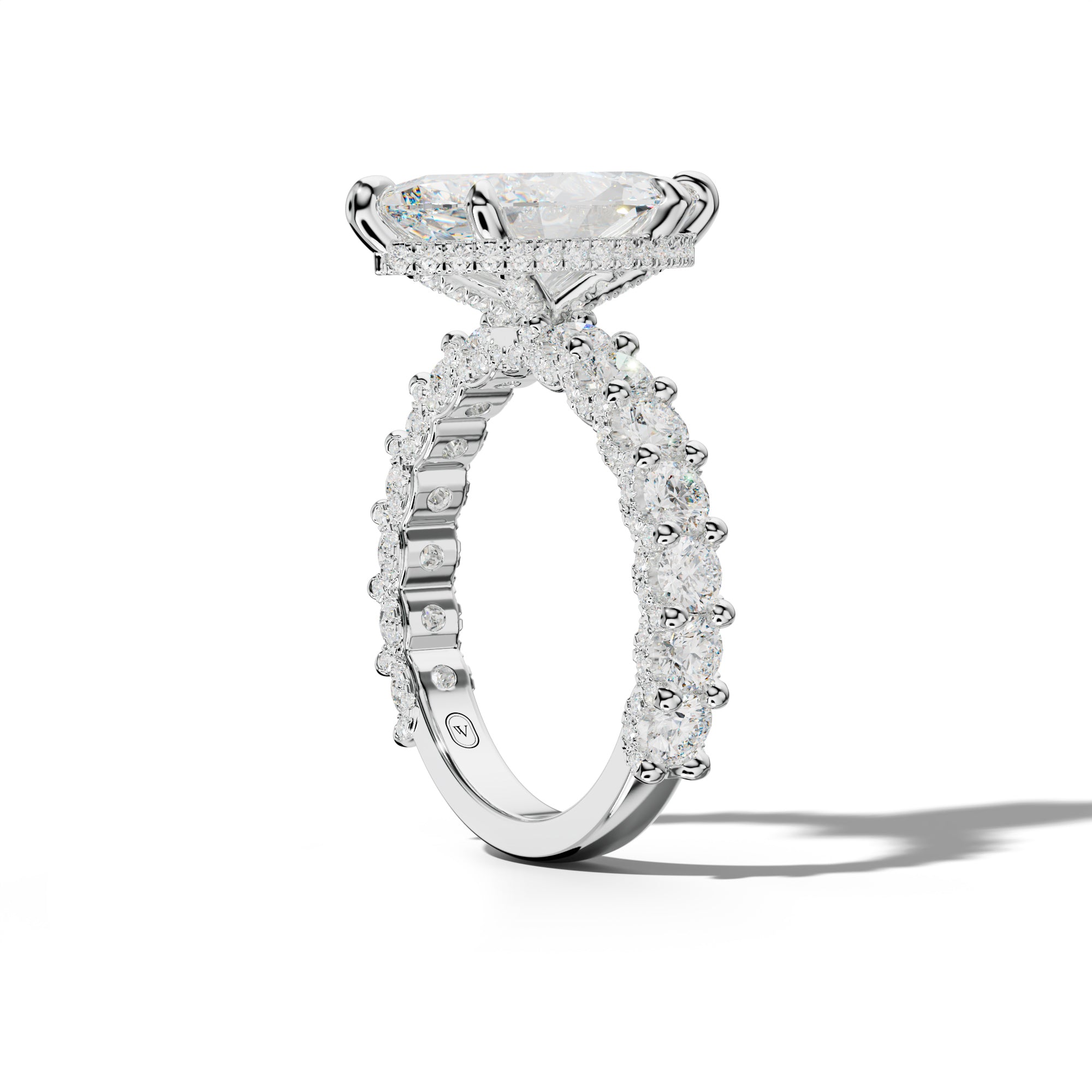 Savannah Marquise Diamond Engagement Ring With Accented Side Stones
