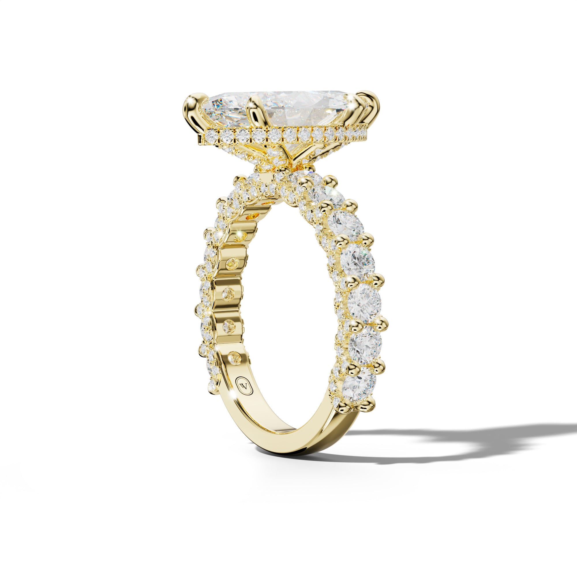 Savannah Marquise Diamond Engagement Ring With Accented Side Stones