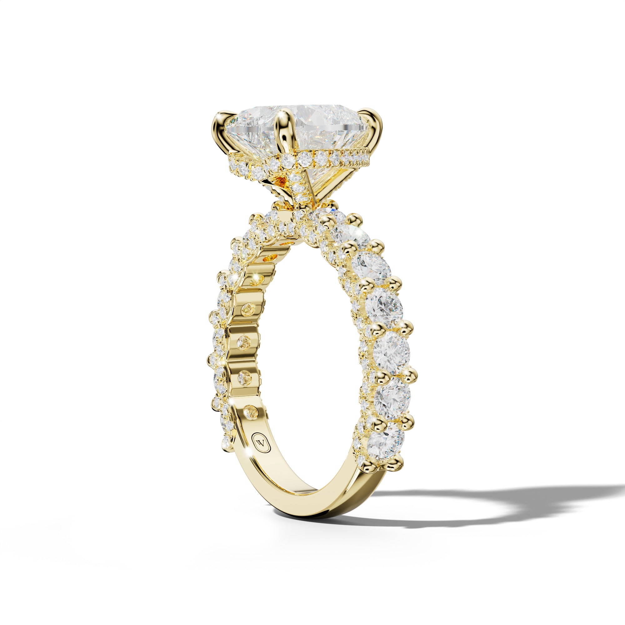 Savannah Heart Diamond Engagement Ring With Accented Side Stones