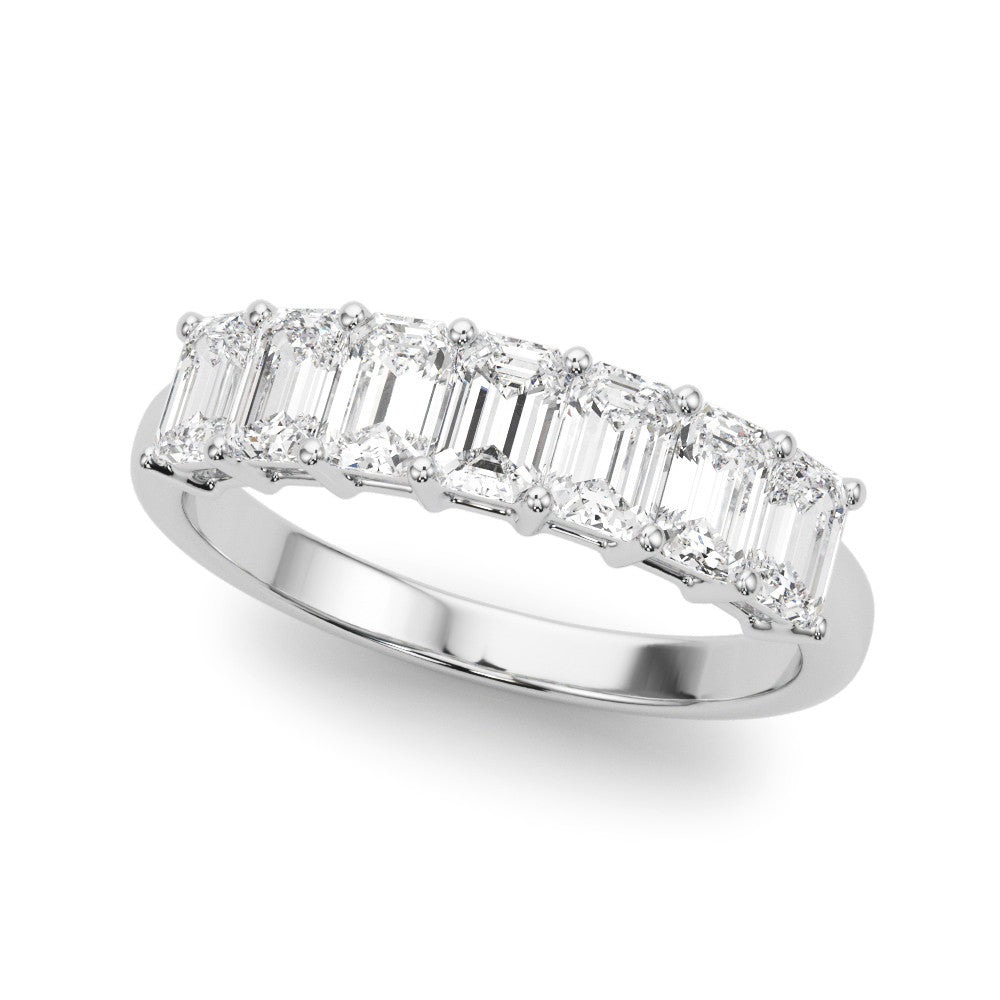 Seven Stone 2.0 ct. Emerald Cut Diamond Wedding Ring-VIRABYANI