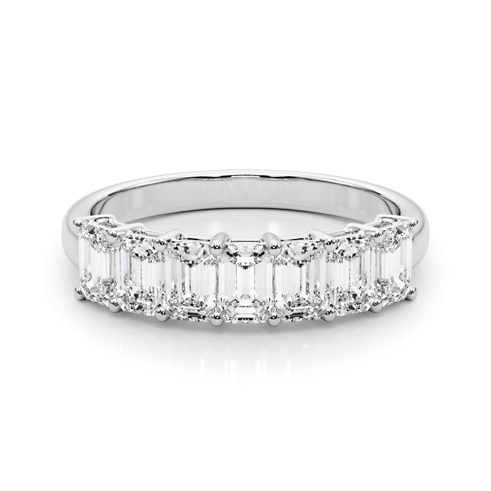 Seven Stone 2.0 ct. Emerald Cut Diamond Wedding Ring