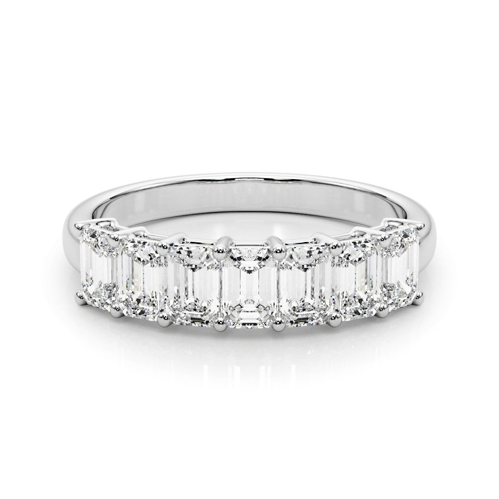 Seven Stone 2.0 ct. Emerald Cut Diamond Wedding Ring-VIRABYANI
