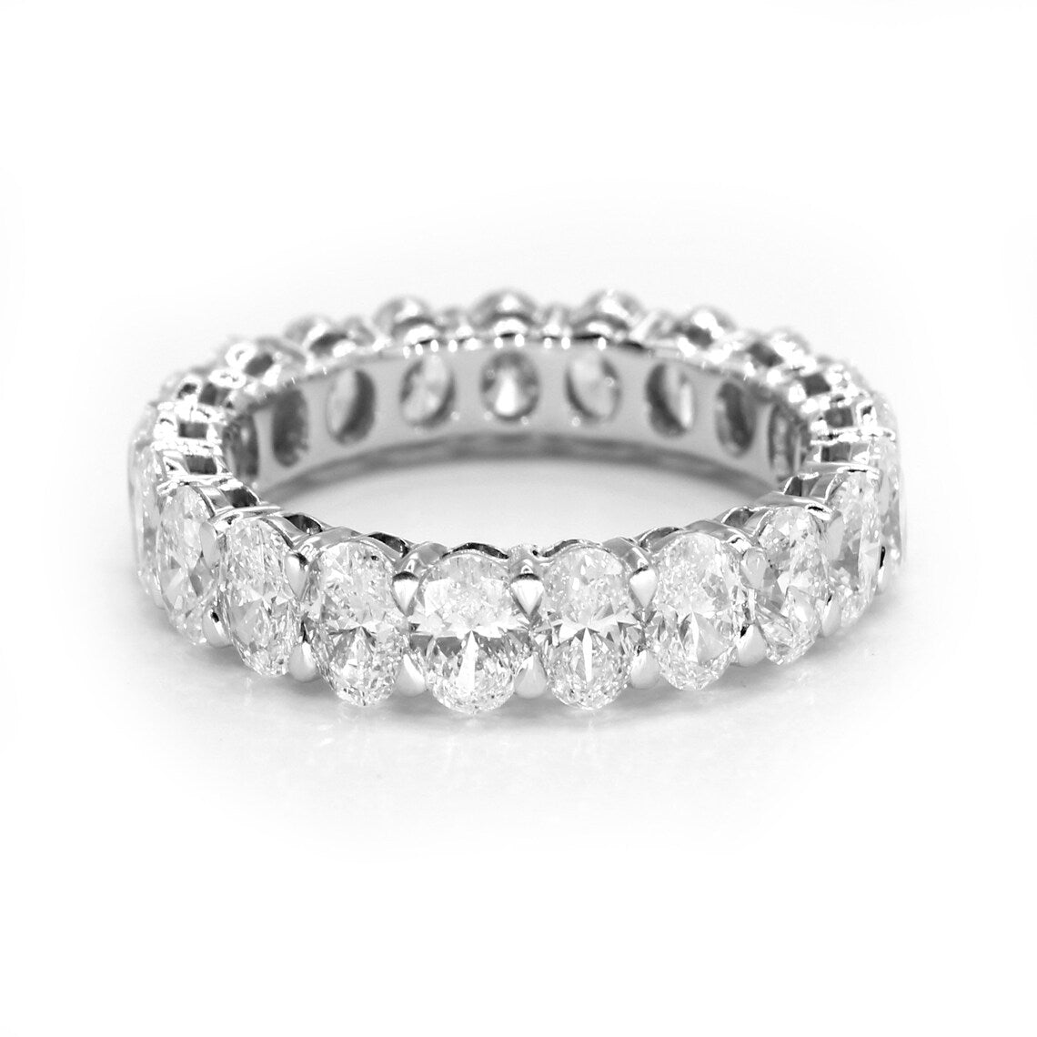 4.20 ct. Oval Diamond Wedding Band, Shared Prong Set Diamond Eternity Ring-VIRABYANI