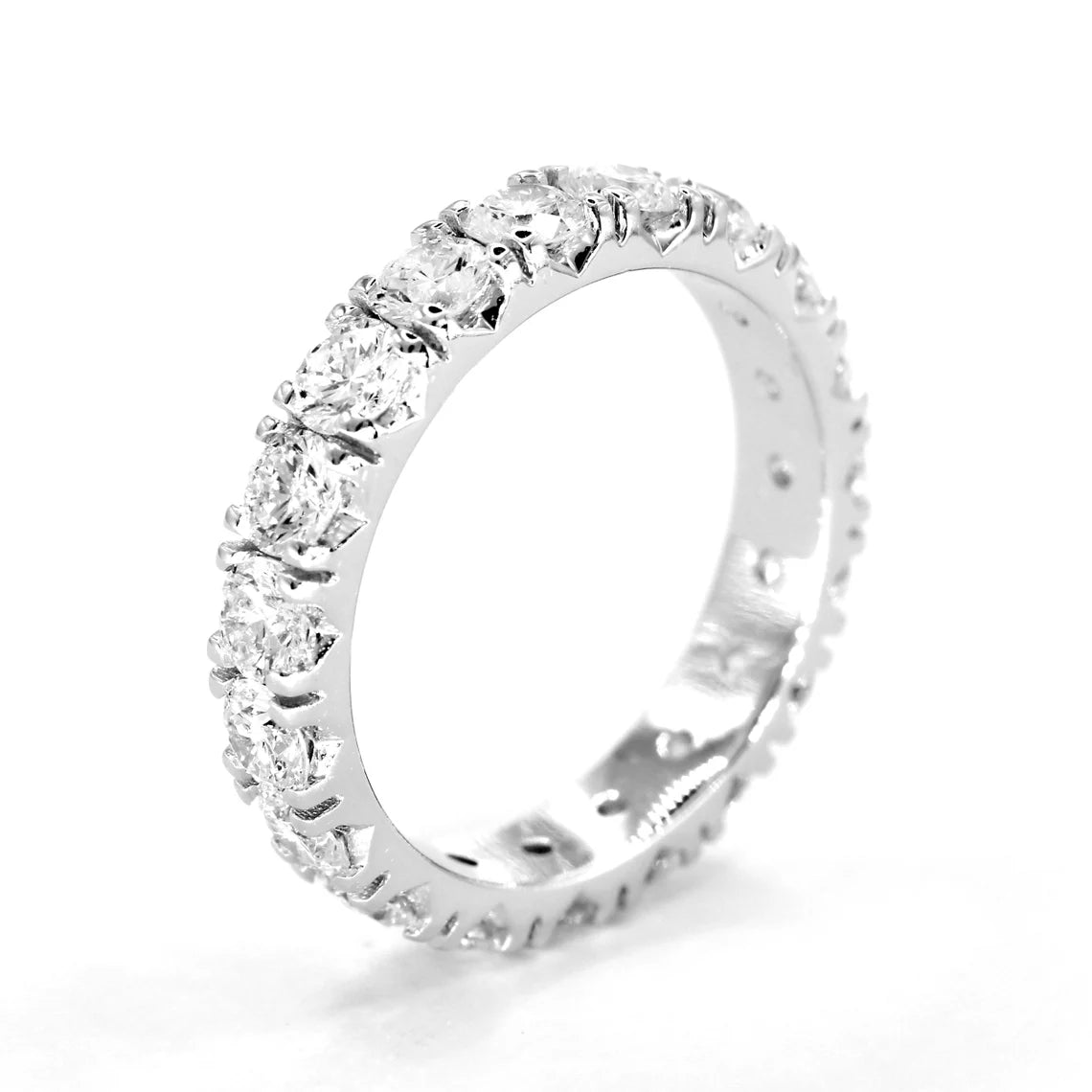 2.28 ct. Round Diamond Eternity Band, Separate V Prong Eternity Band-VIRABYANI
