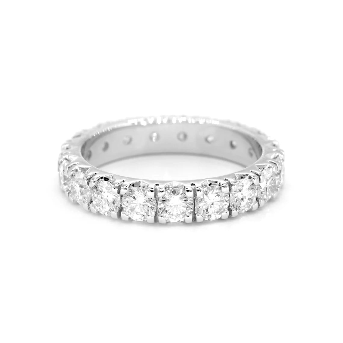 2.28 ct. Round Diamond Eternity Band, Separate V Prong Eternity Band-VIRABYANI