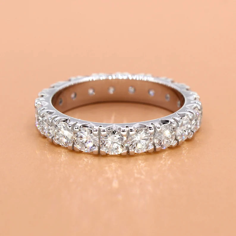 2.28 ct. Round Diamond Eternity Band, Separate V Prong Eternity Band-VIRABYANI