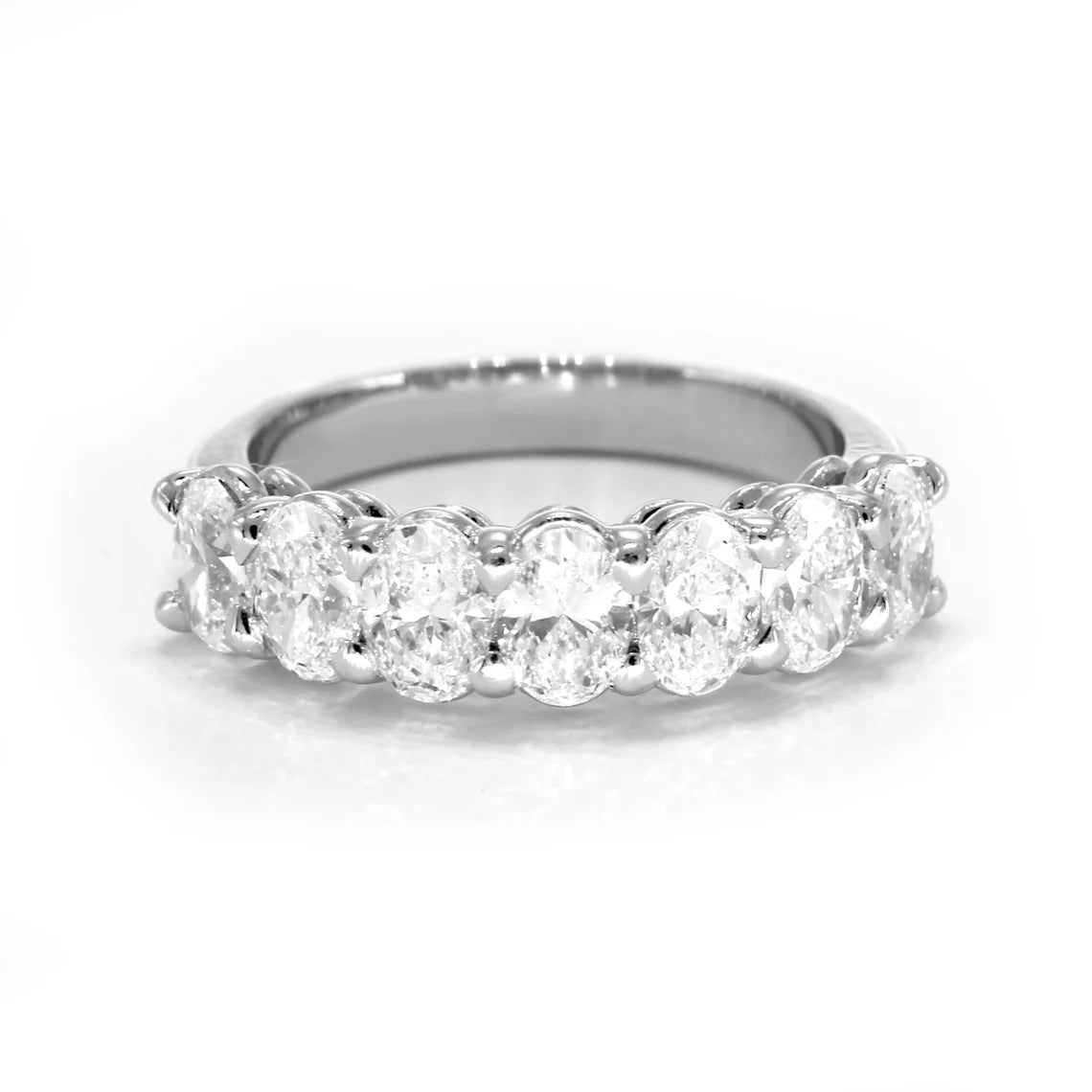 1.88 ct. Oval Diamond Wedding Ring , Shared Prong Set 7 Stone Band-VIRABYANI