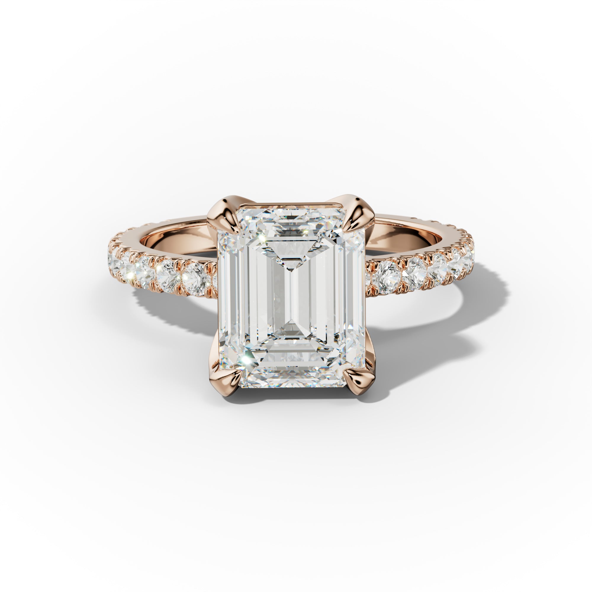 Evelyn Emerald Cut Diamond Engagement Ring