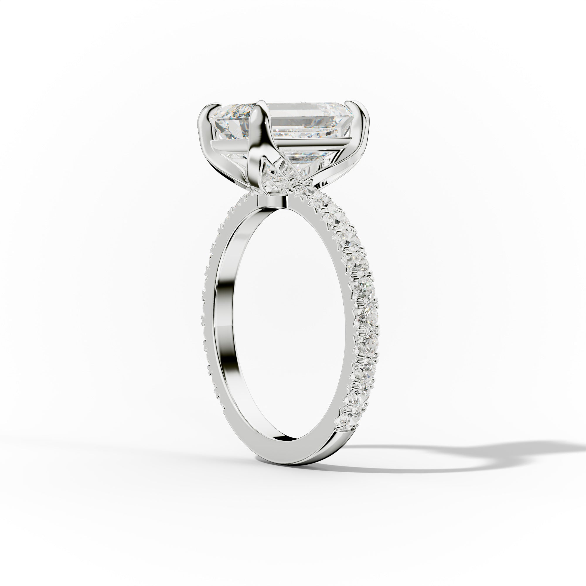 Evelyn Emerald Cut Diamond Engagement Ring