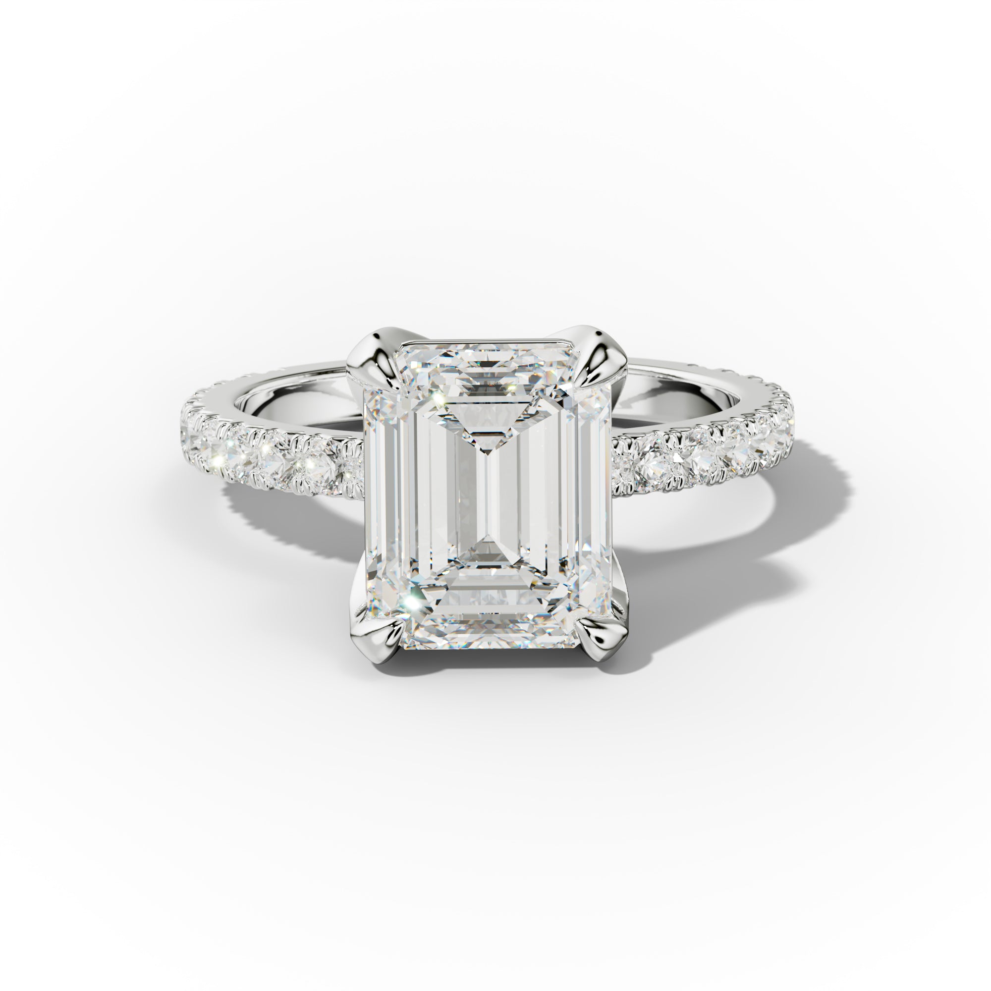 Evelyn Emerald Cut Diamond Engagement Ring