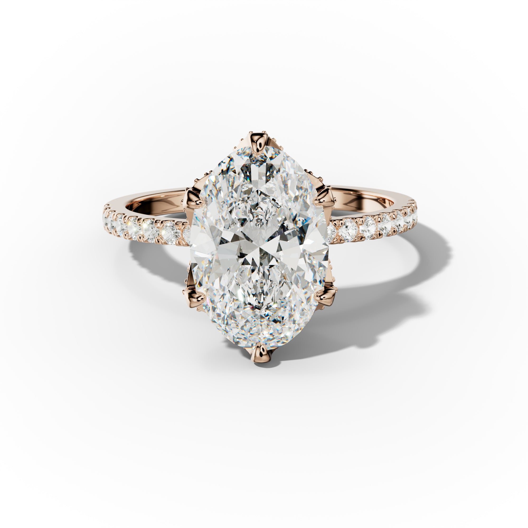 Charlotte Six Prong Oval Diamond Engagement Ring