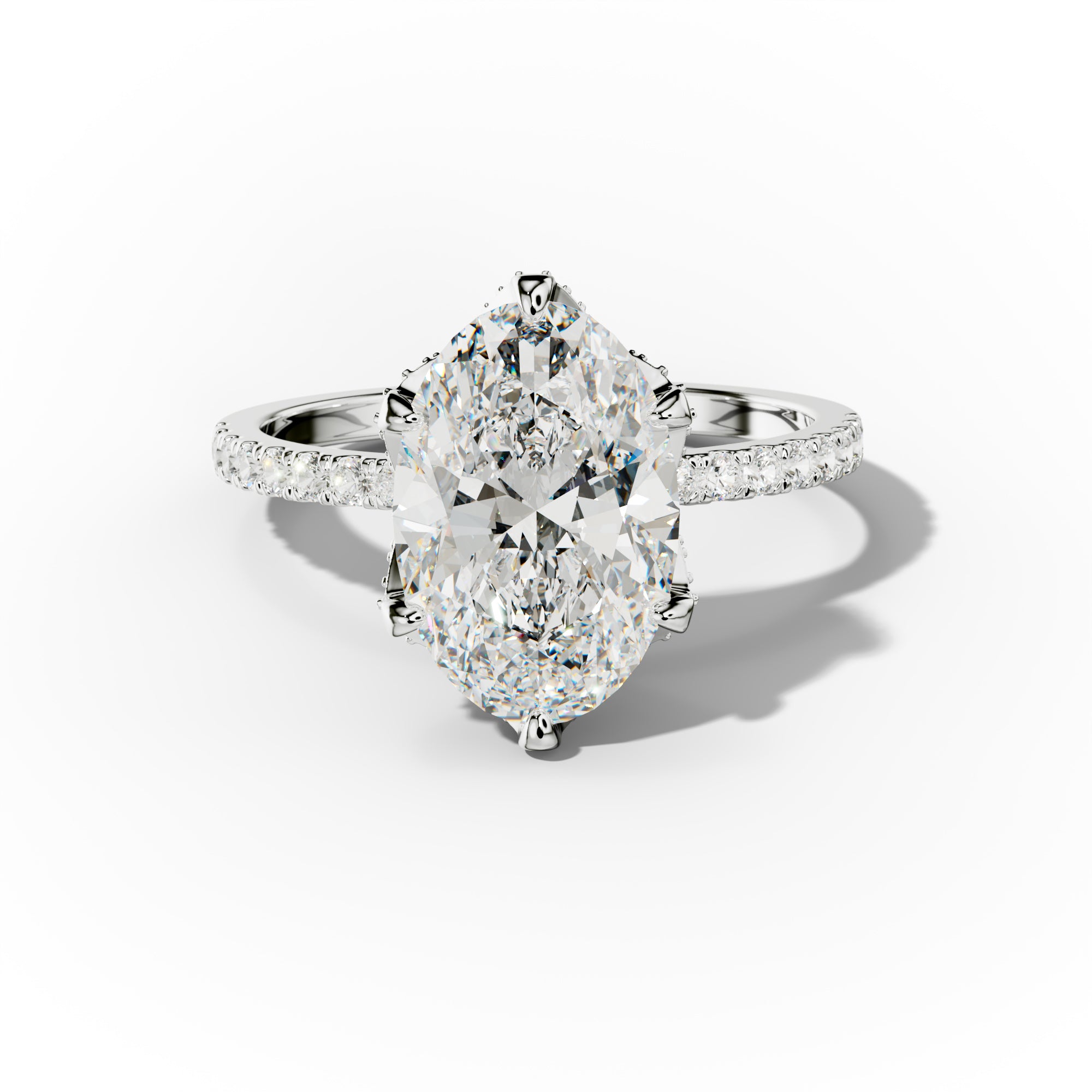 Charlotte Six Prong Oval Diamond Engagement Ring