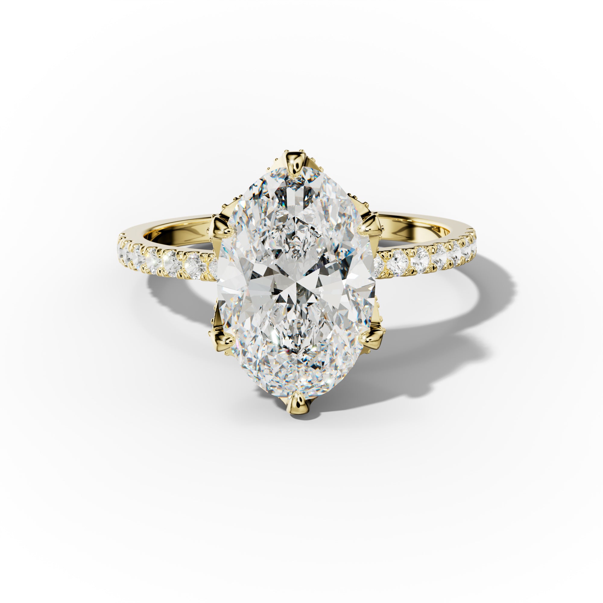Charlotte Six Prong Oval Diamond Engagement Ring