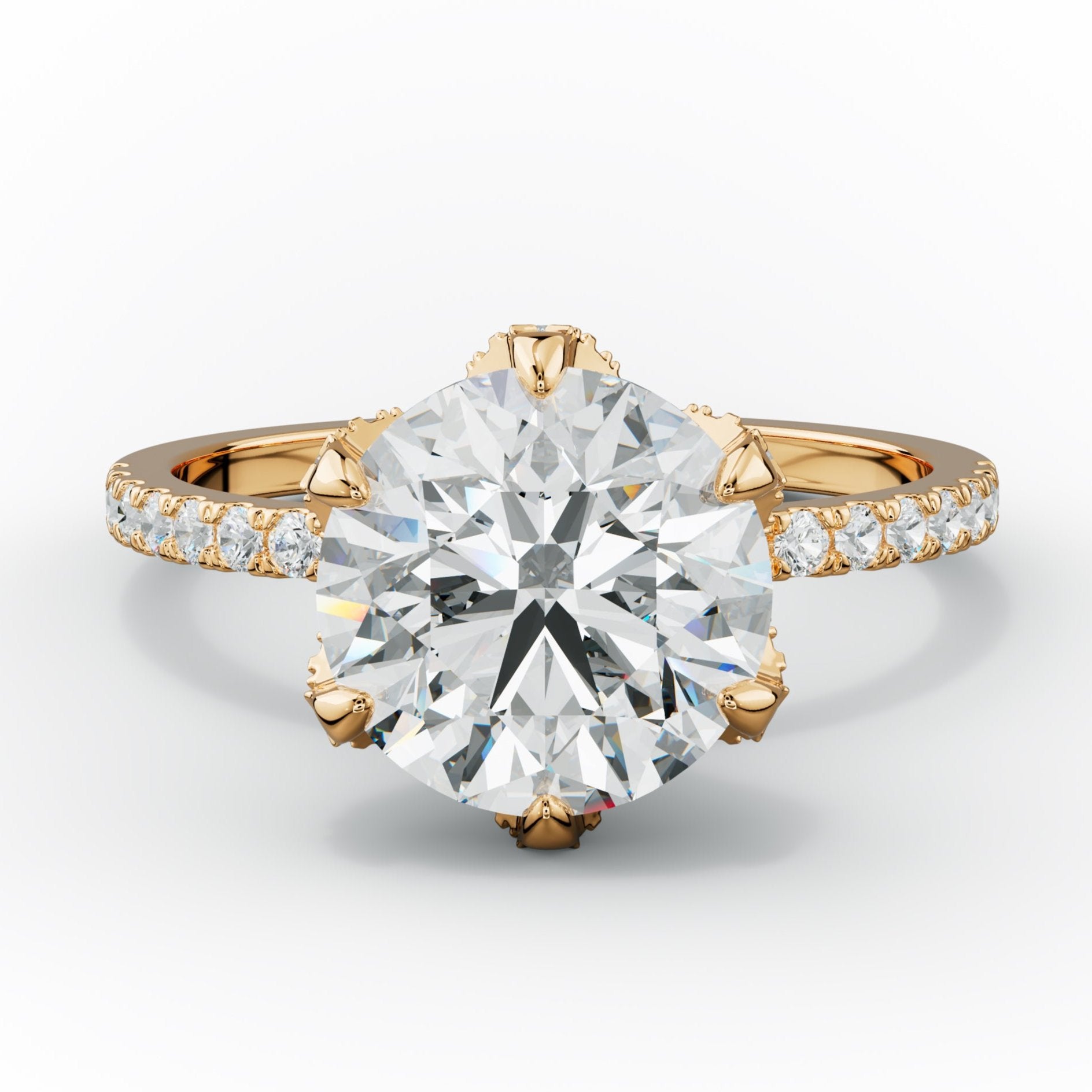 Charlotte Six Prong Round Diamond Engagement Ring