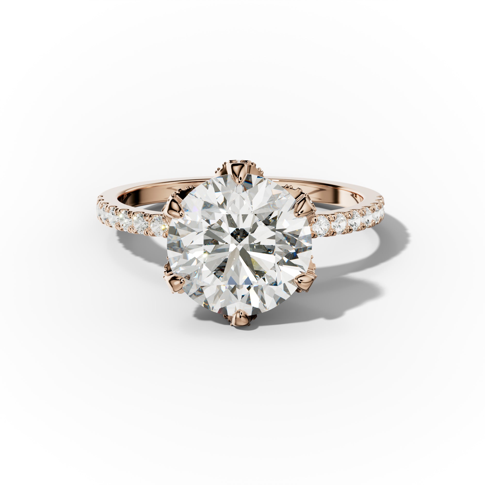 Charlotte Six Prong Round Diamond Engagement Ring
