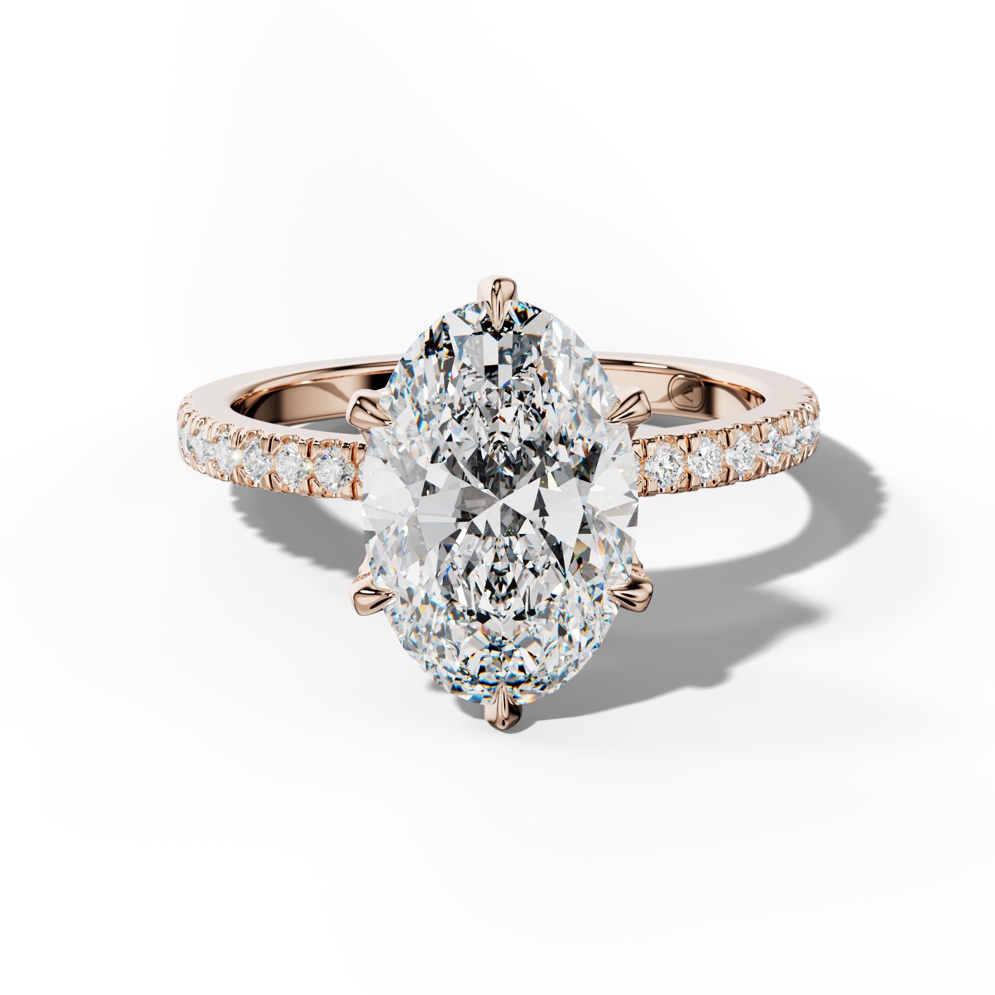 Charlotte Six Prong Oval Diamond Engagement Ring