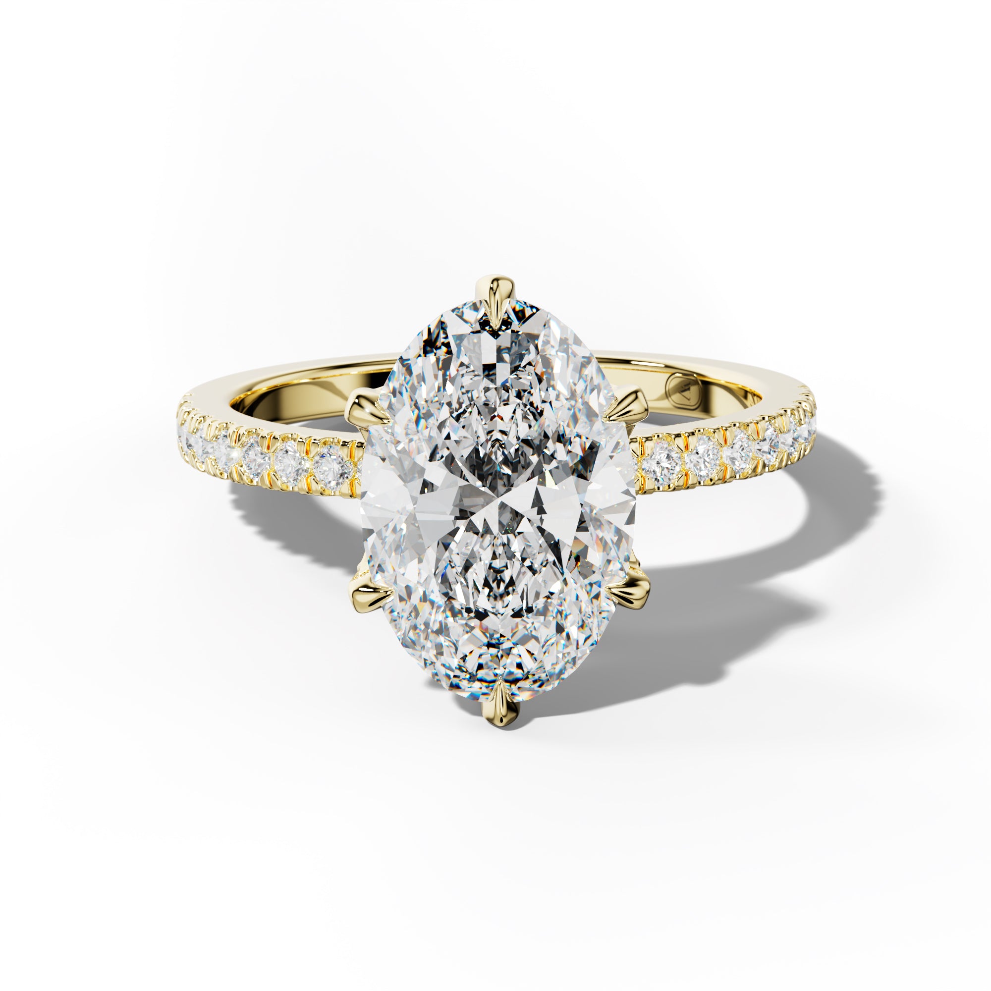 Charlotte Six Prong Oval Diamond Engagement Ring