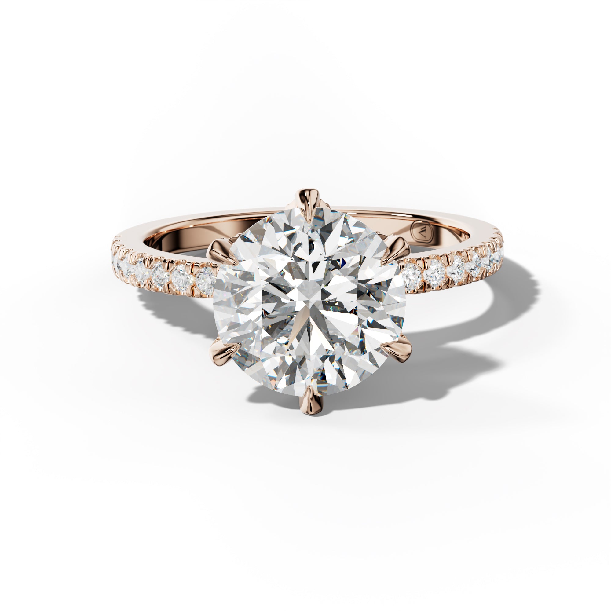 Charlotte Six Prong Round Diamond Engagement Ring