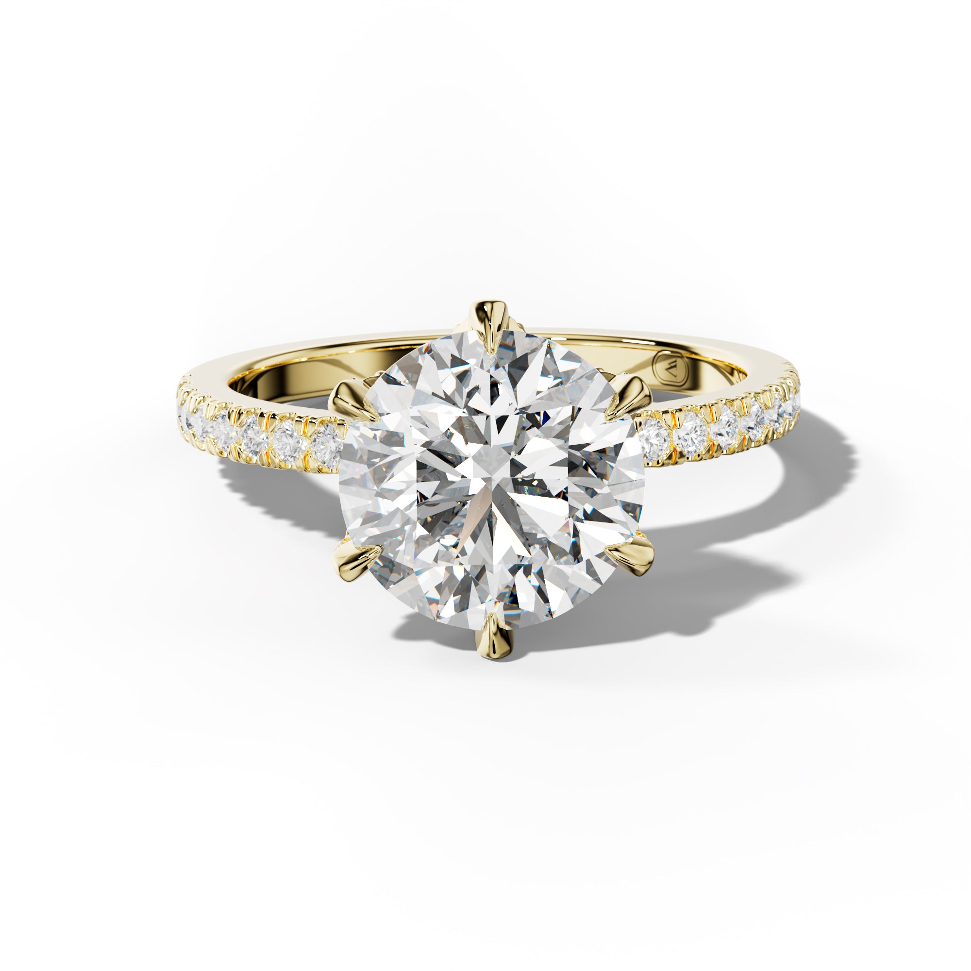 Charlotte Six Prong Round Diamond Engagement Ring