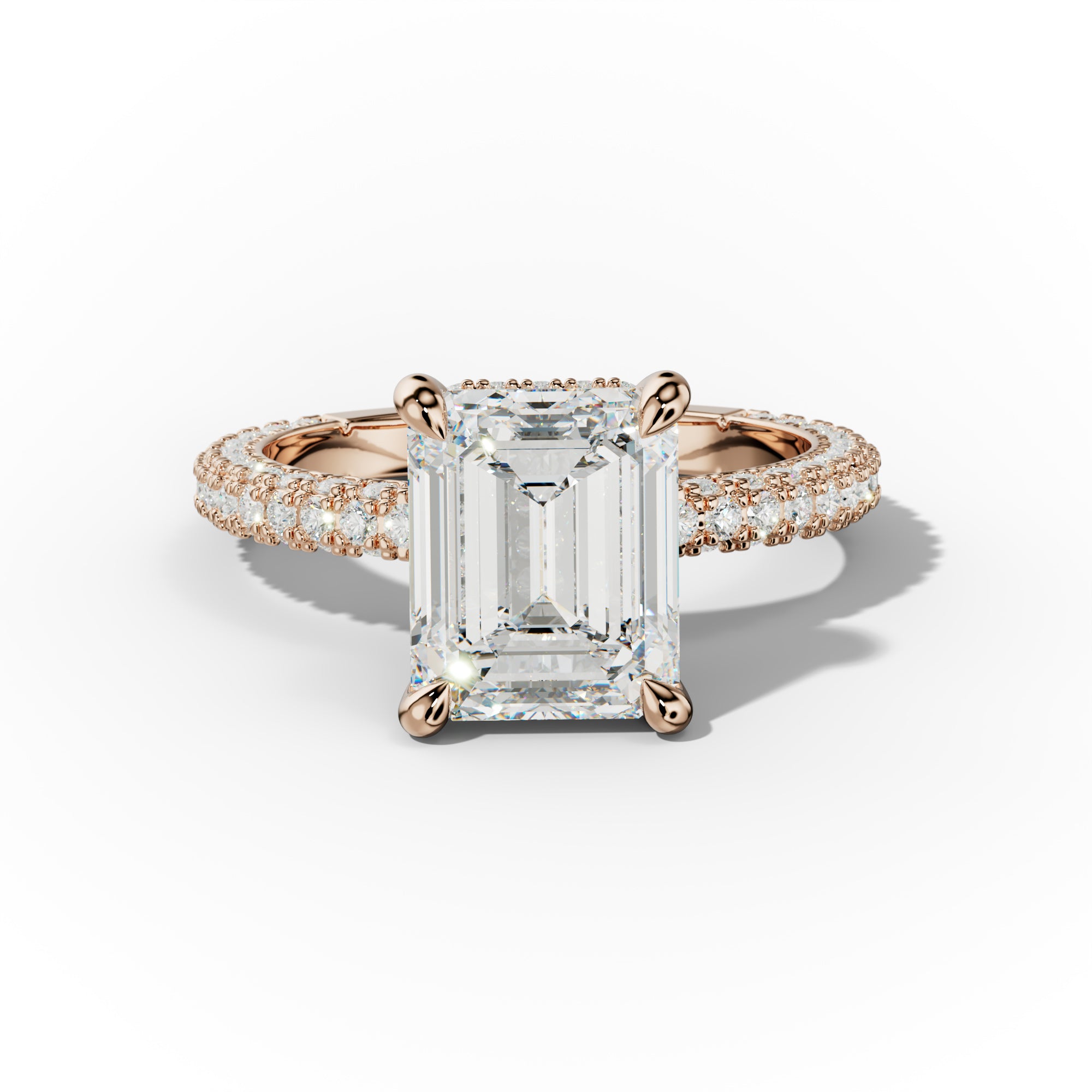 Aurora Emerald Cut Diamond Engagement Ring