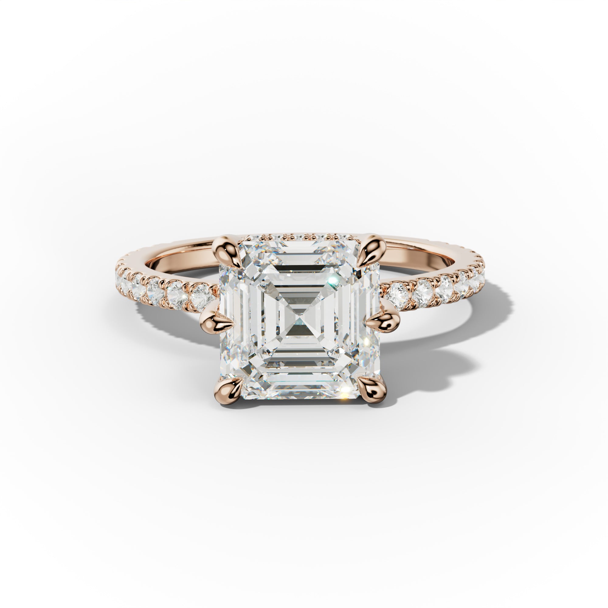 Chloe Six Prong Asscher Cut Diamond Engagement Ring