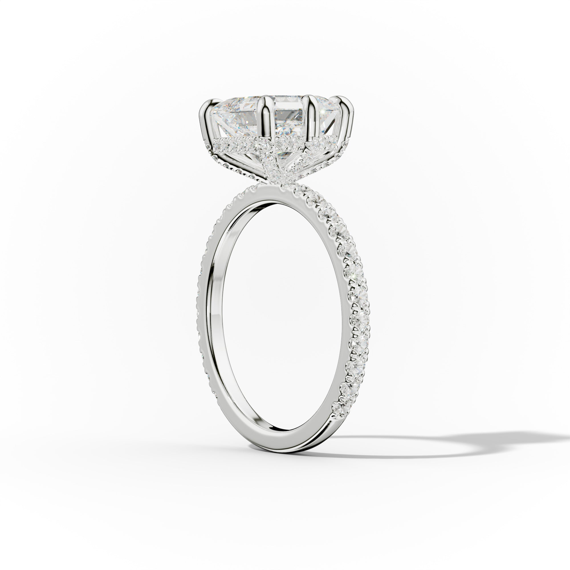 Chloe Six Prong Asscher Cut Diamond Engagement Ring
