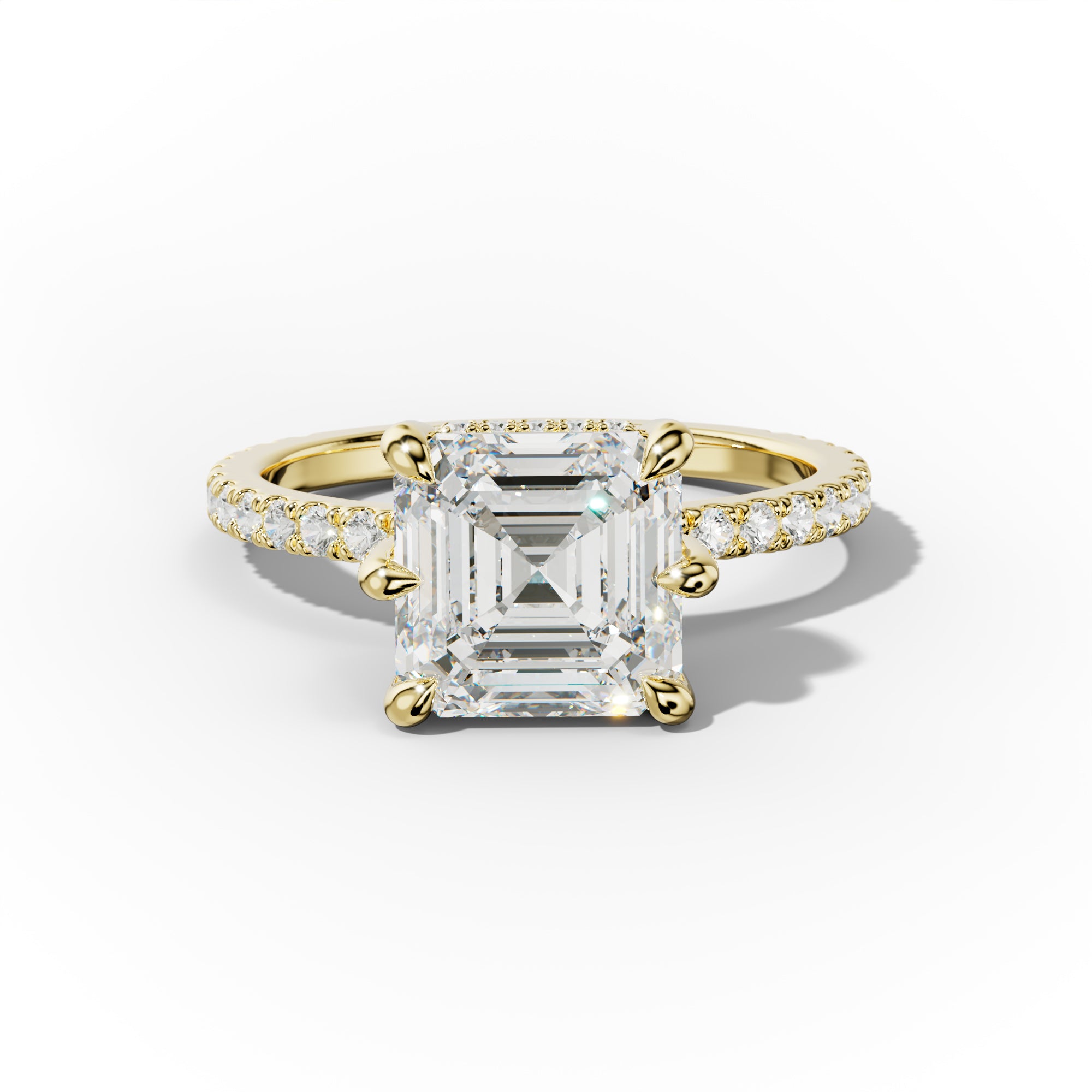 Chloe Six Prong Asscher Cut Diamond Engagement Ring
