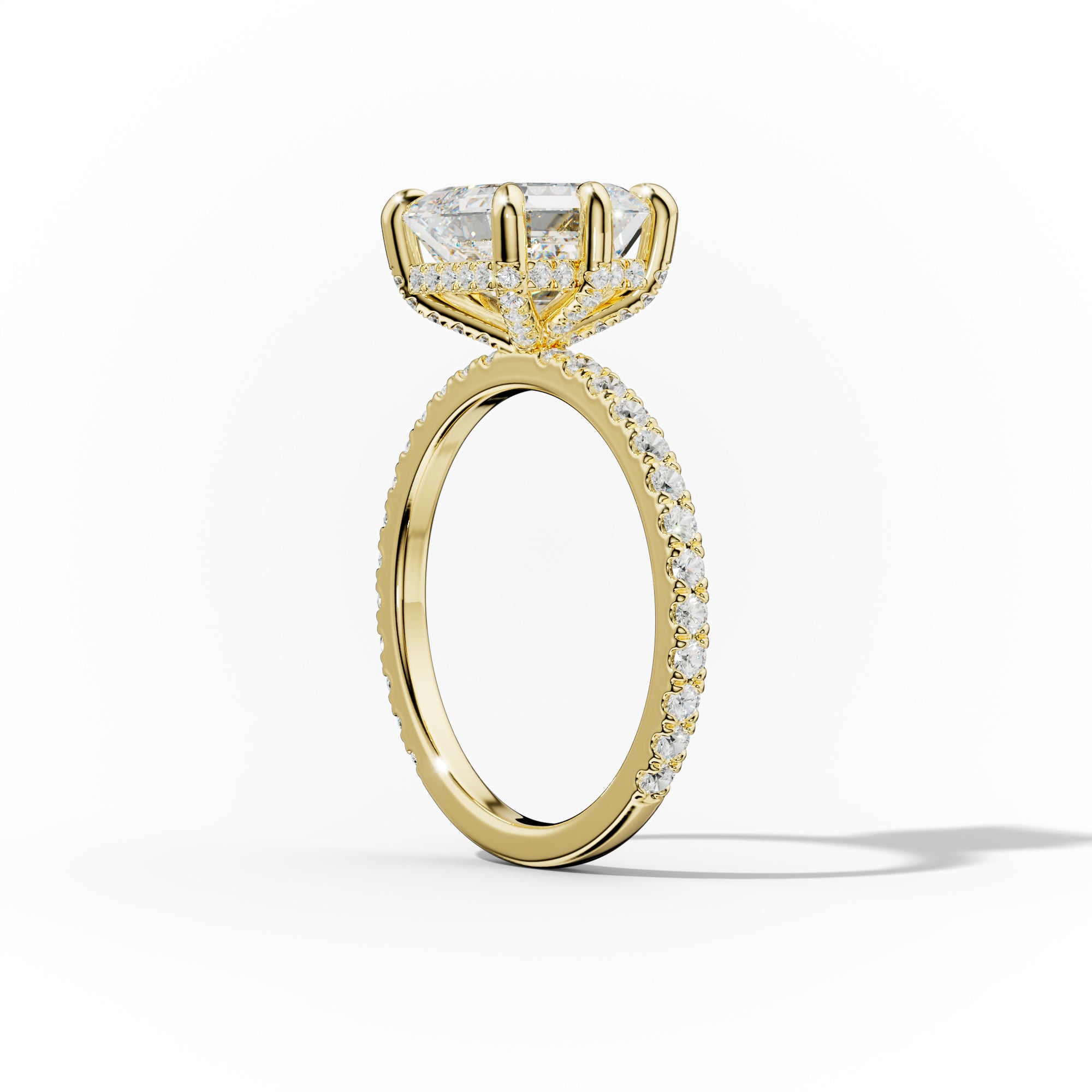 Chloe Six Prong Asscher Cut Diamond Engagement Ring