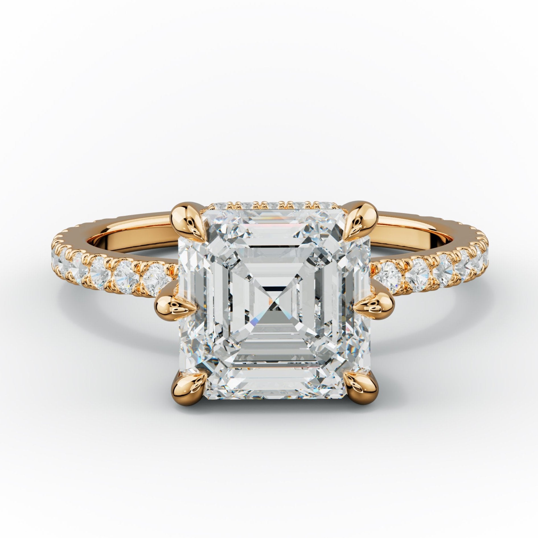 Chloe Six Prong Asscher Cut Diamond Engagement Ring